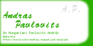 andras pavlovits business card