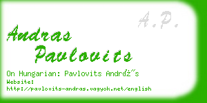 andras pavlovits business card